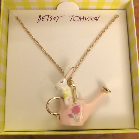 Betsey Johnson Spring Easter bunny in a watering can NEW - Picture 6 of 6